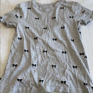 J. Crew tee with black bows
